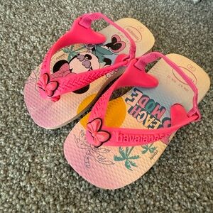 Havaianas Kids Pink and Yellow Flip Flops